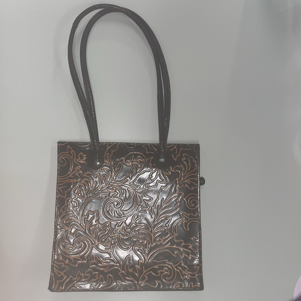 Made in India Black & Tan Leather Shoulder / Tote Bag